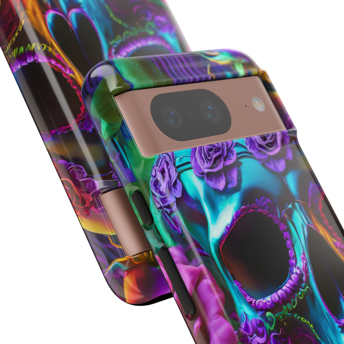 Neon Skull and Roses Vibrant Tough Phone Case - Studio 653