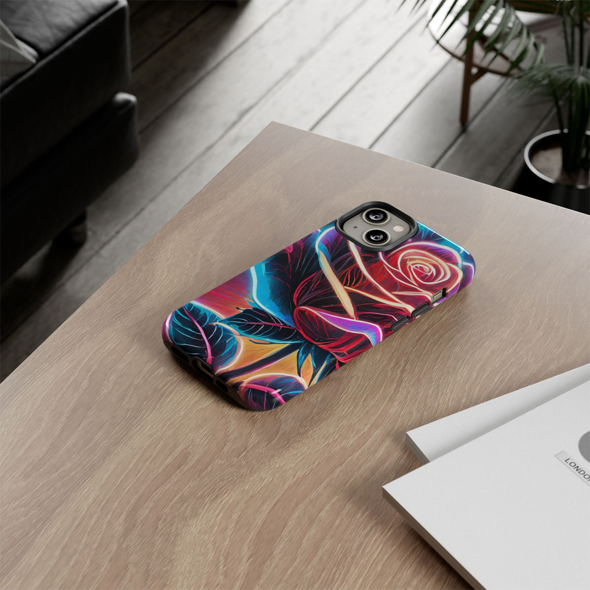 Artistic Neon Rose Tough Phone Case - Studio 653