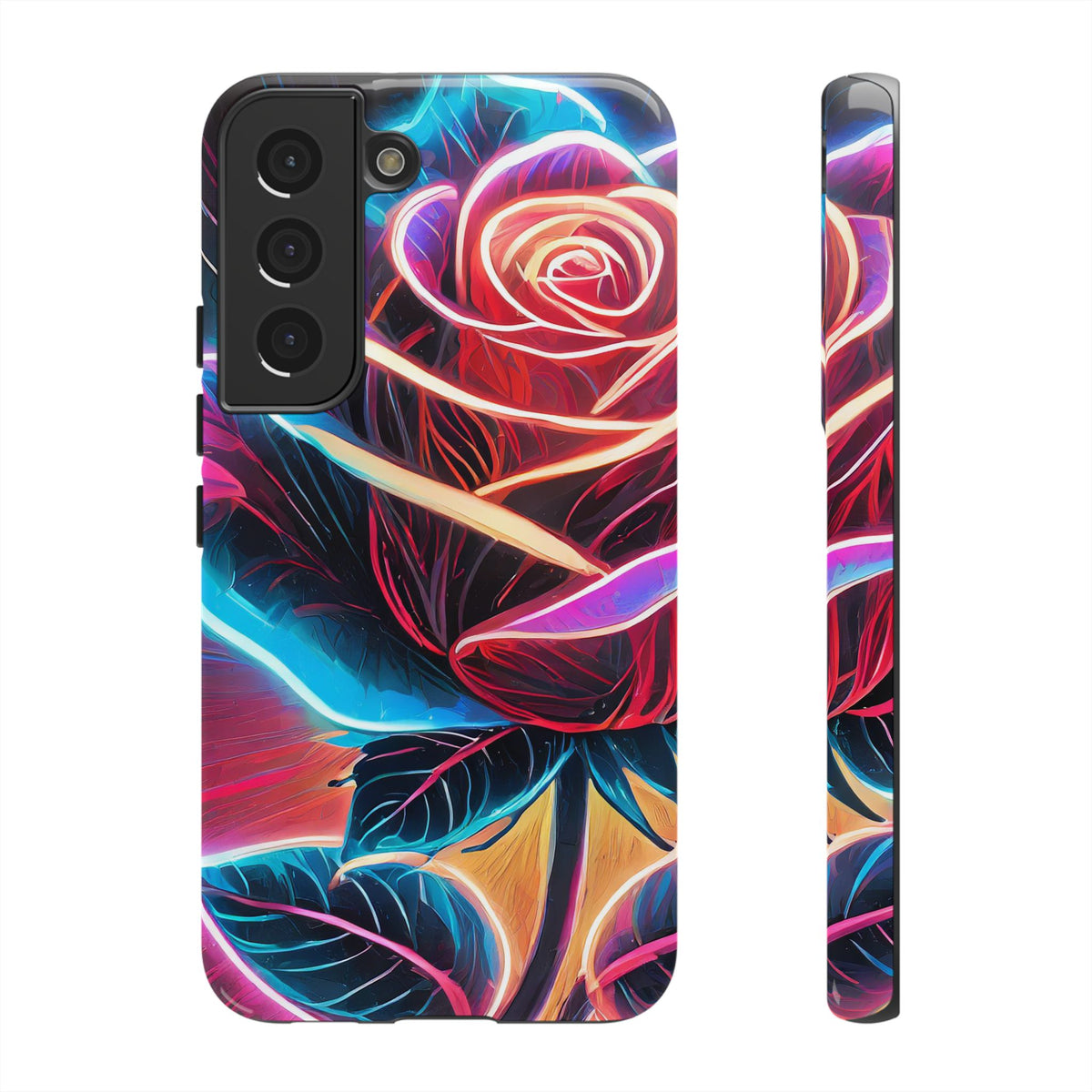 Artistic Neon Rose Tough Phone Case - Studio 653