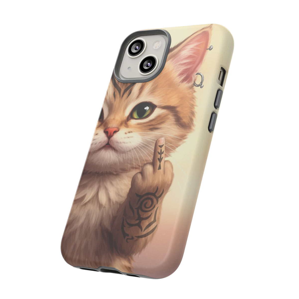 Evil Kitty Giving the Bird Tough Phone Case - Studio 653