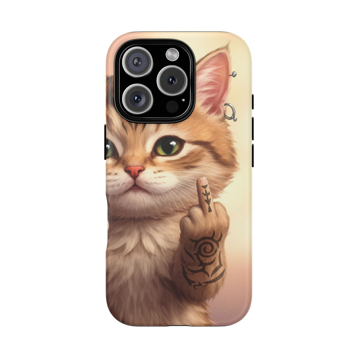 Evil Kitty Giving the Bird Tough Phone Case - Studio 653