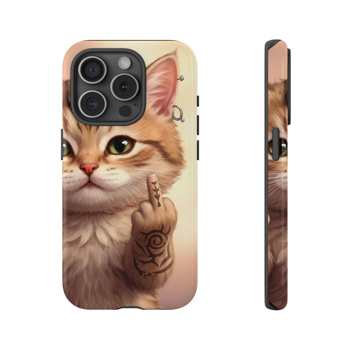 Evil Kitty Giving the Bird Tough Phone Case - Studio 653