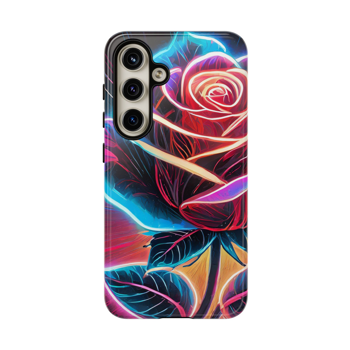Artistic Neon Rose Tough Phone Case - Studio 653