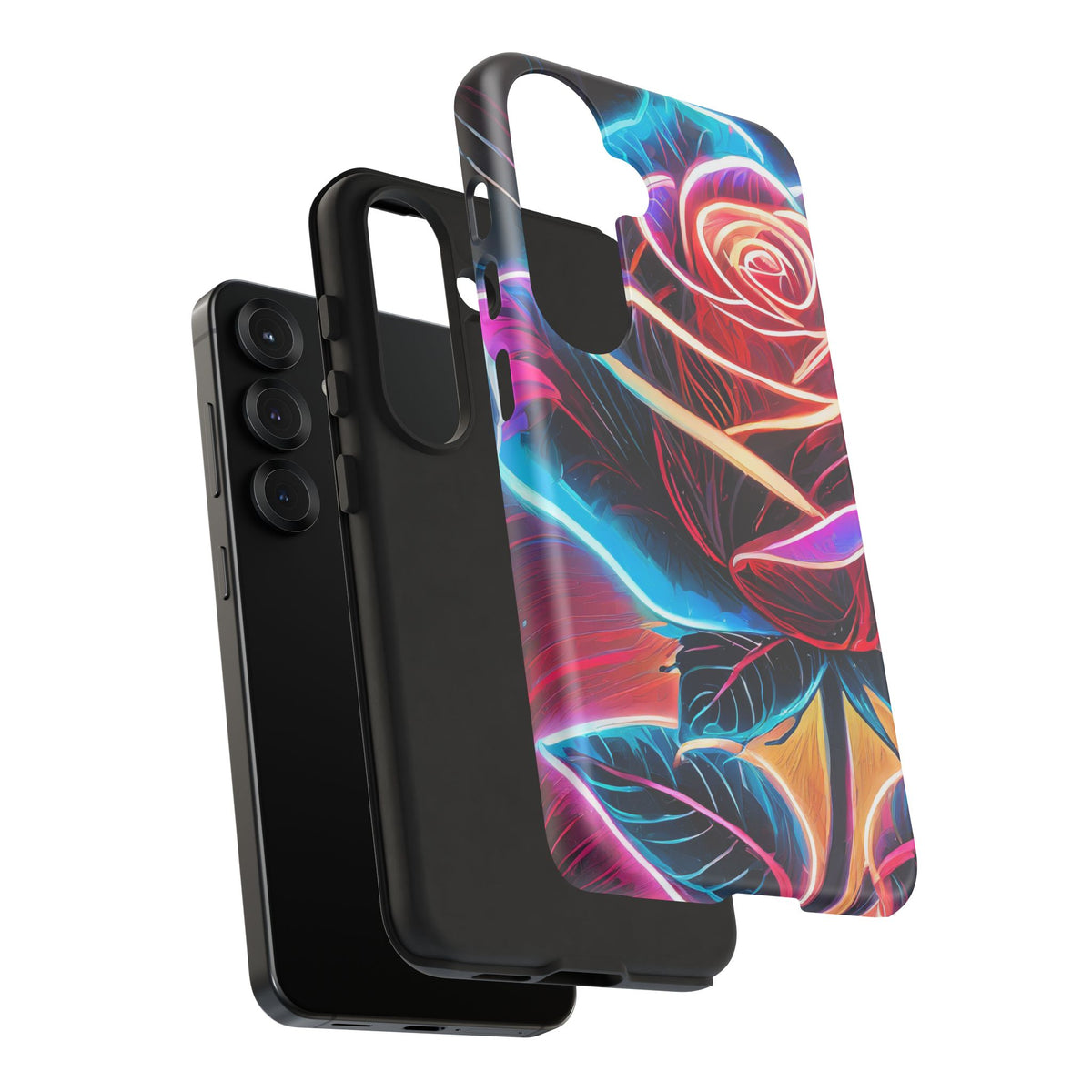 Artistic Neon Rose Tough Phone Case - Studio 653