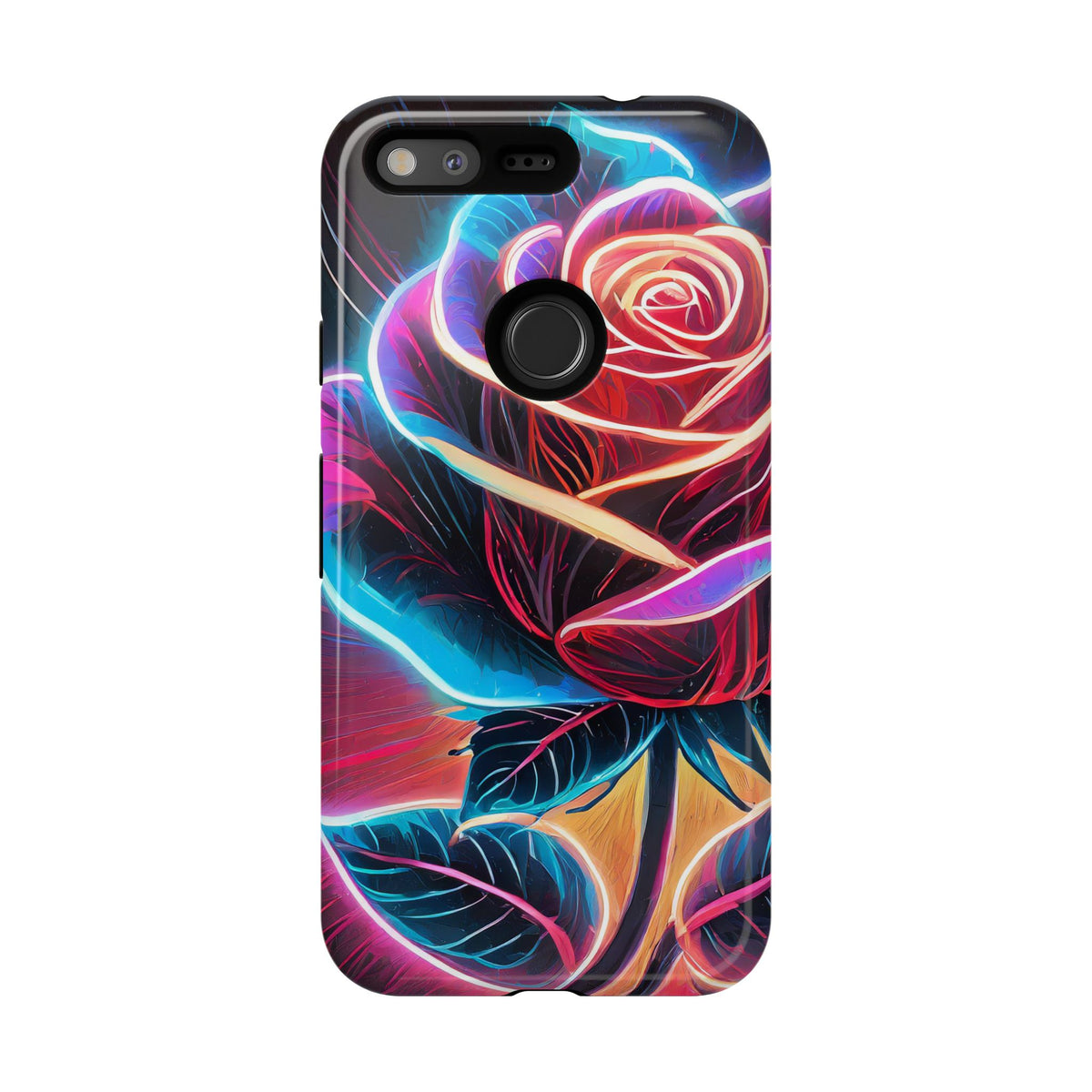 Artistic Neon Rose Tough Phone Case - Studio 653
