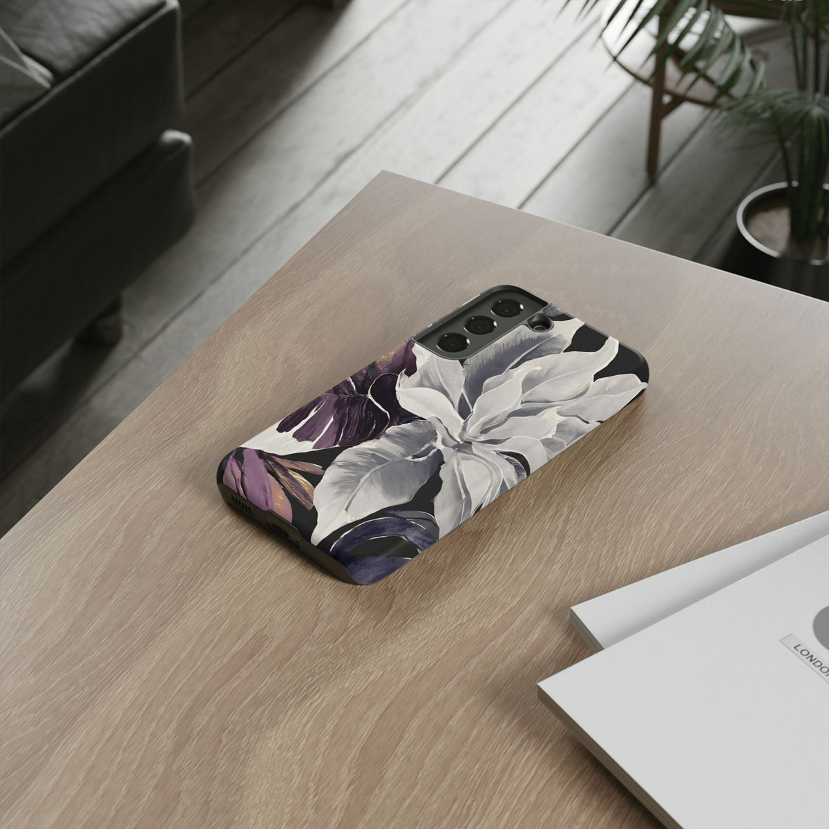 White & Plum Floral Tough Phone Case - Studio 653