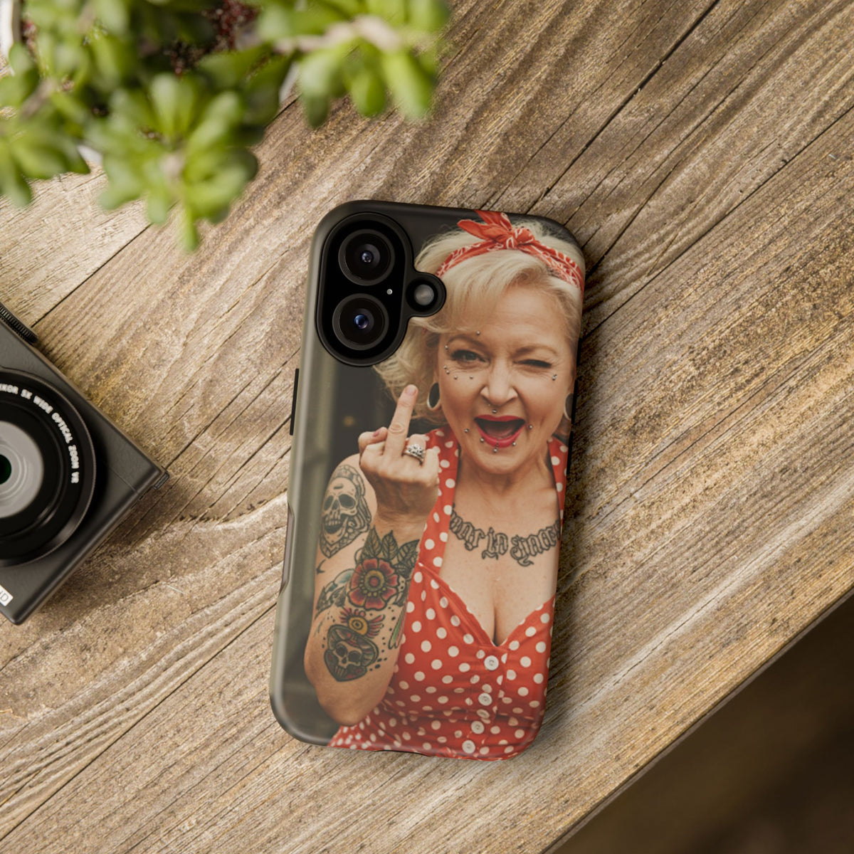 Rebellious Tattooed Betty White Tough Phone Case - Studio 653