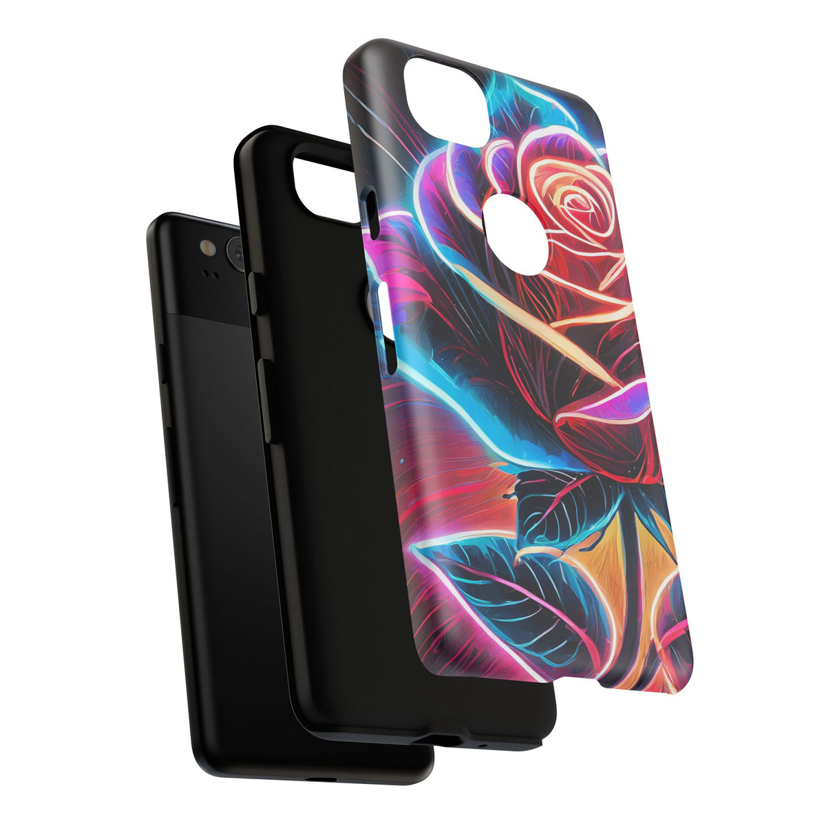 Artistic Neon Rose Tough Phone Case - Studio 653