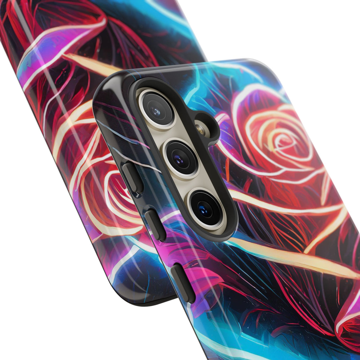 Artistic Neon Rose Tough Phone Case - Studio 653