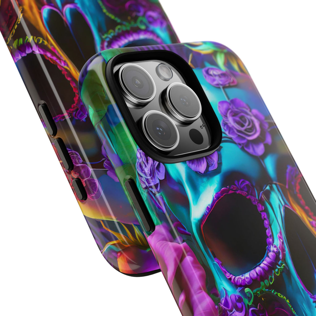Neon Skull and Roses Vibrant Tough Phone Case - Studio 653