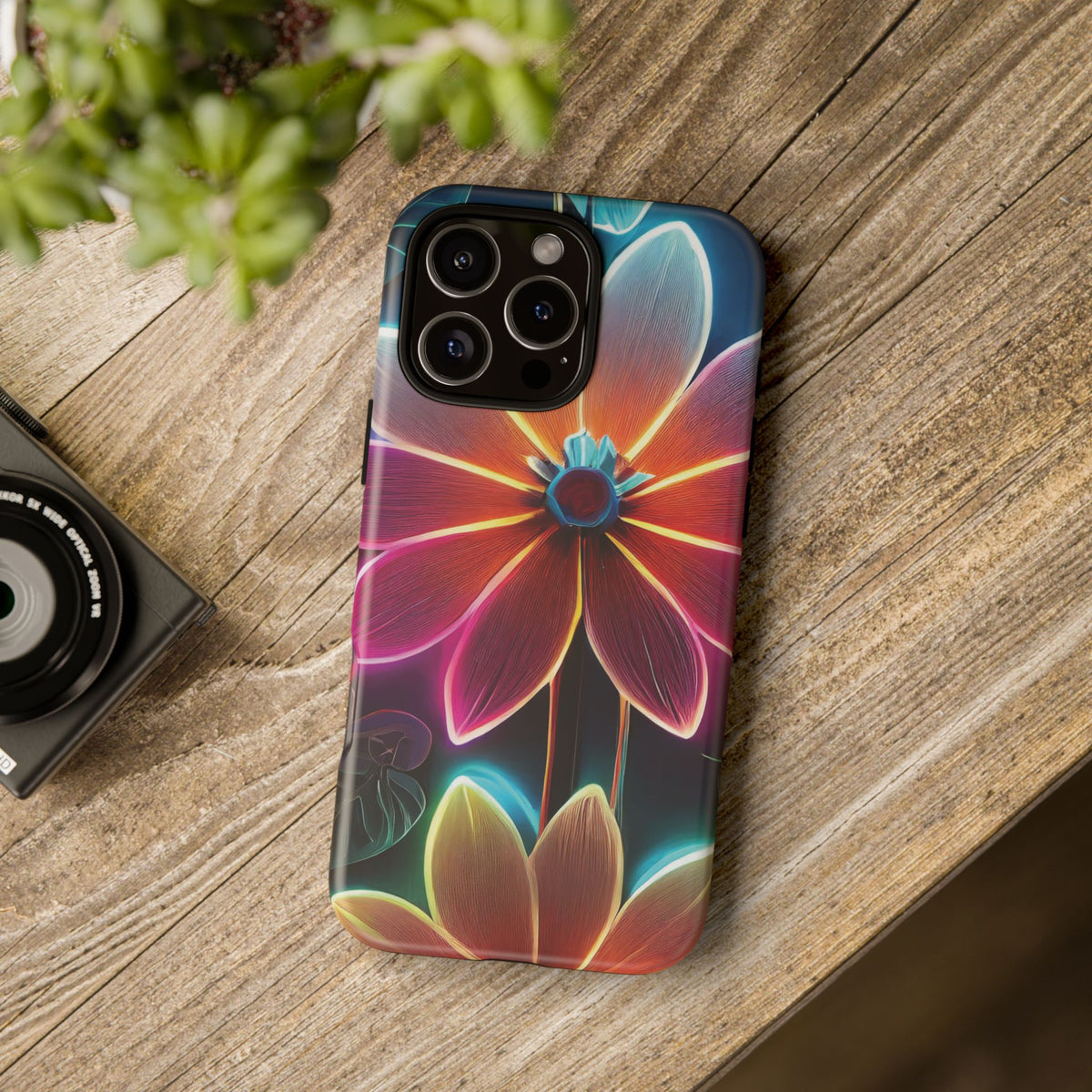 Vibrant Neon Flowers Tough Phone Case - Studio 653