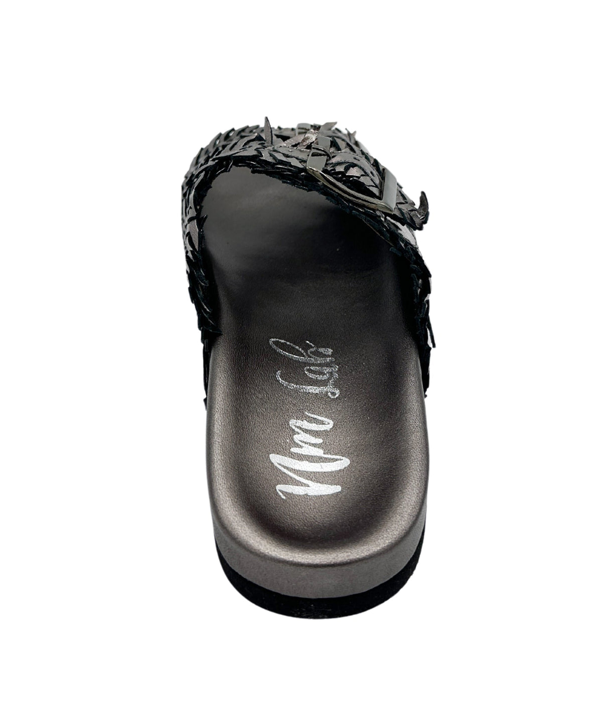 Naughty Monkey Pewter Intertwine Dual Woven Strap Slide - Studio 653