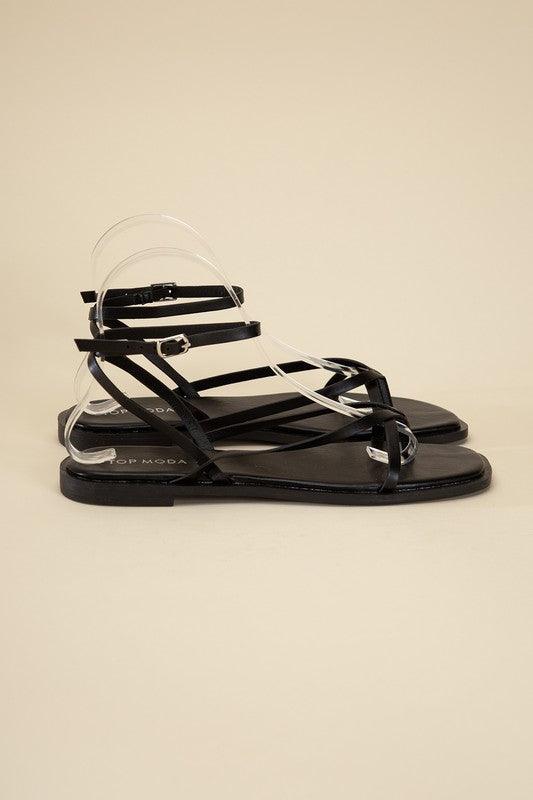 Elio Flat Strappy Sandal - Studio 653