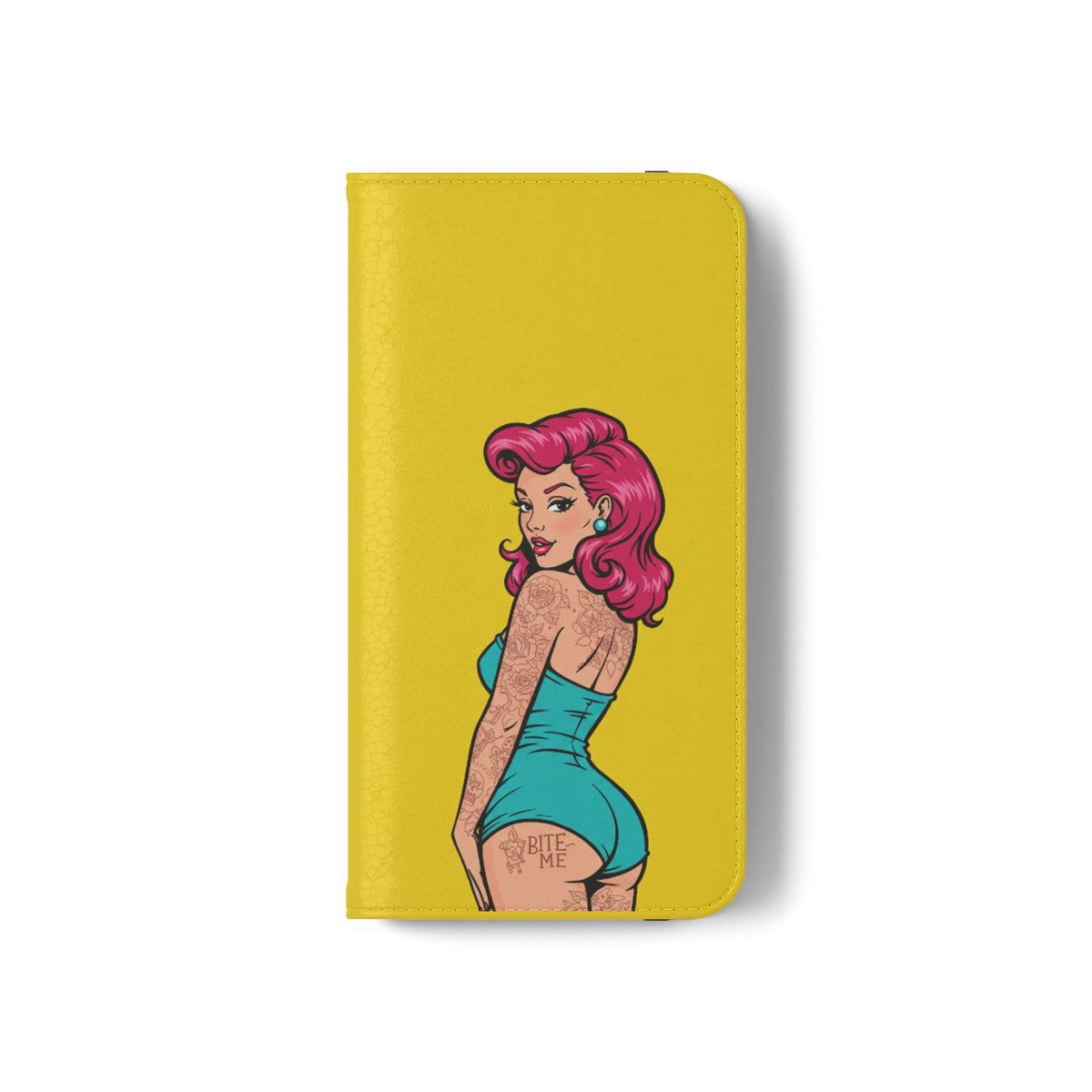 Retro Bite Me Pin-Up Flip Phone Case