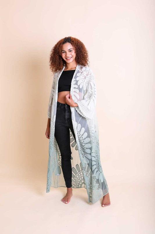 Ombre Bohemian Lace Kimono - Studio 653