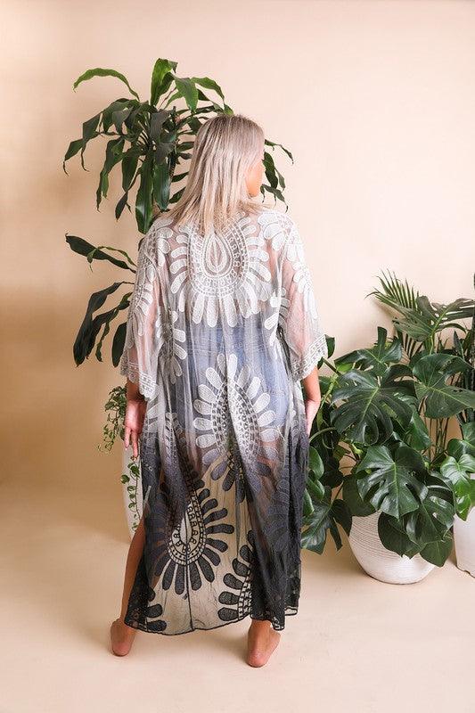 Ombre Bohemian Lace Kimono - Studio 653