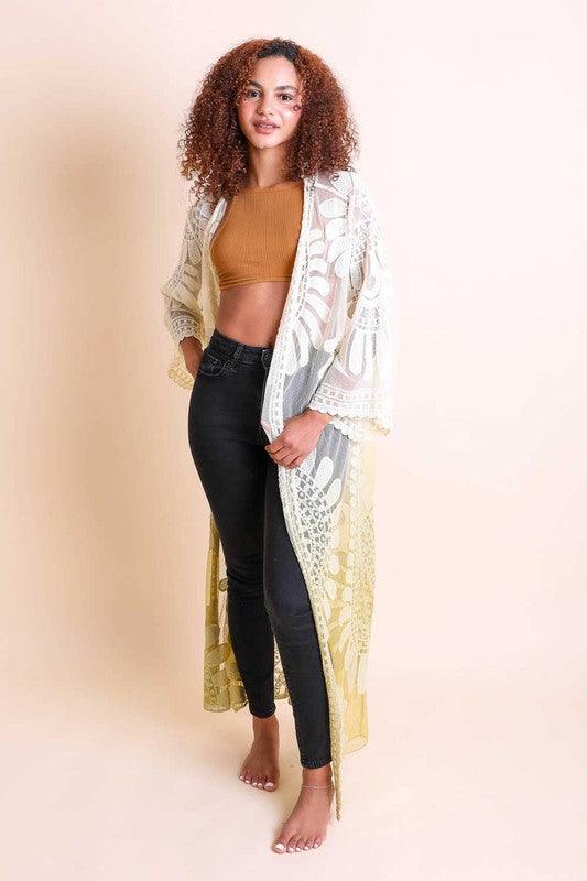 Ombre Bohemian Lace Kimono - Studio 653