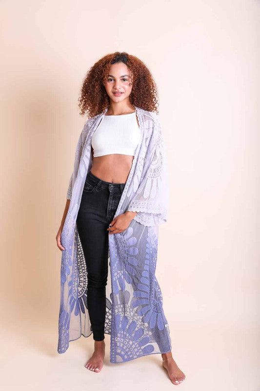 Ombre Bohemian Lace Kimono - Studio 653