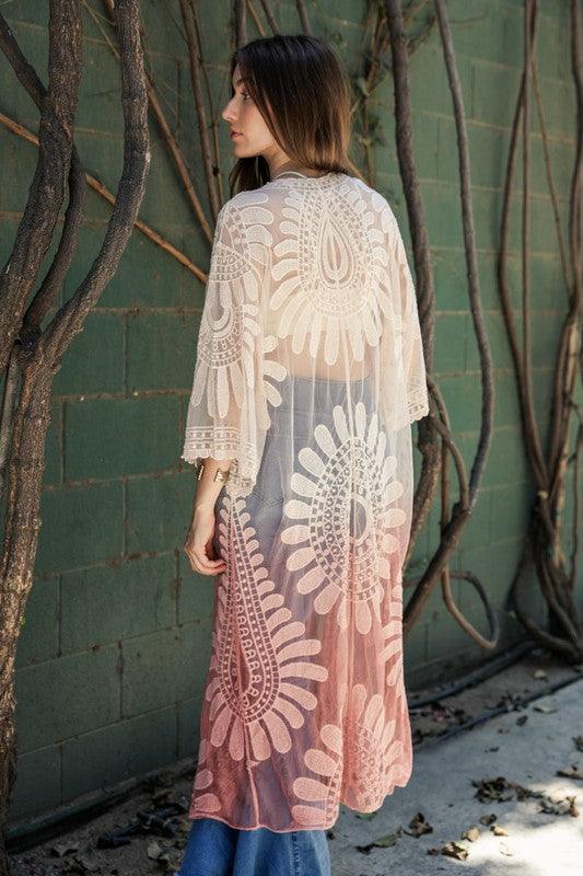 Ombre Bohemian Lace Kimono - Studio 653