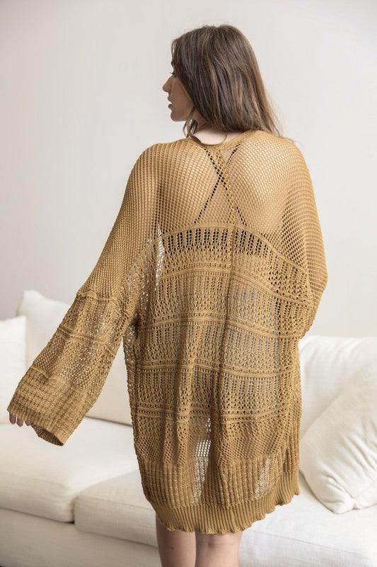 Knit Netted Cardigan - Studio 653