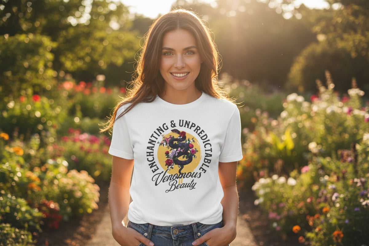 Enchanting & Unpredictable 'Venomous Beauty' Graphic Tee