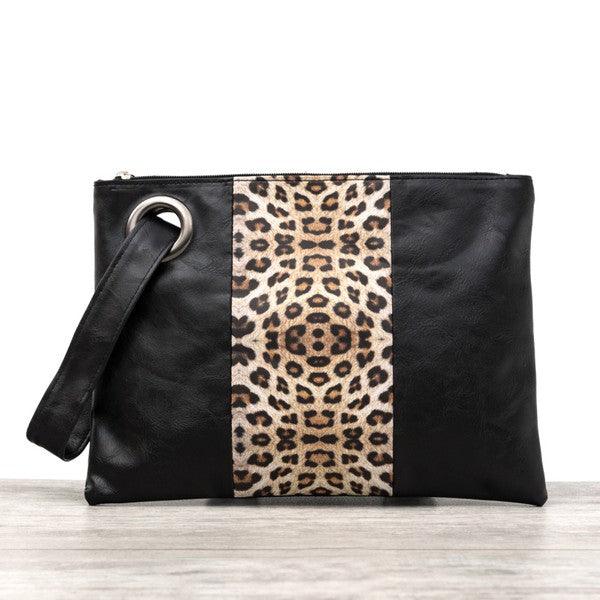 Leopard Dual Tone Clutch - Studio 653