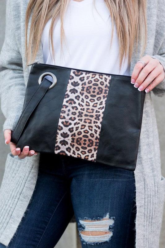 Leopard Dual Tone Clutch - Studio 653