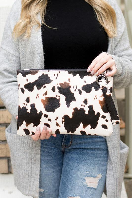 Cow Print Oversized Everyday Clutch - Studio 653