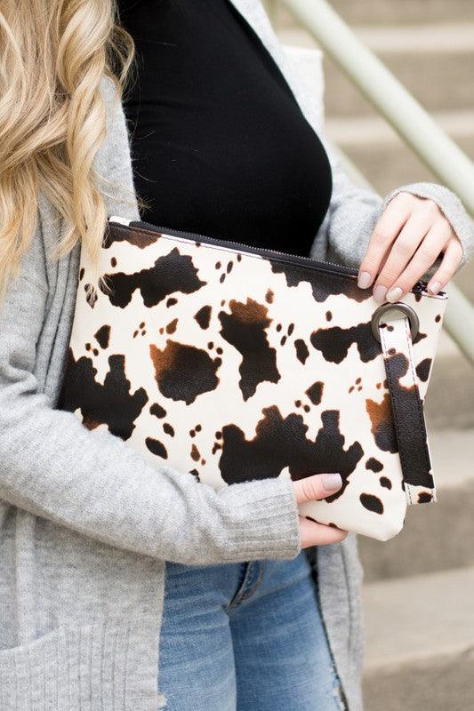 Cow Print Oversized Everyday Clutch - Studio 653