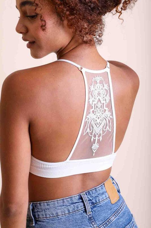 Tattoo Mesh Racerback Bralette - Studio 653