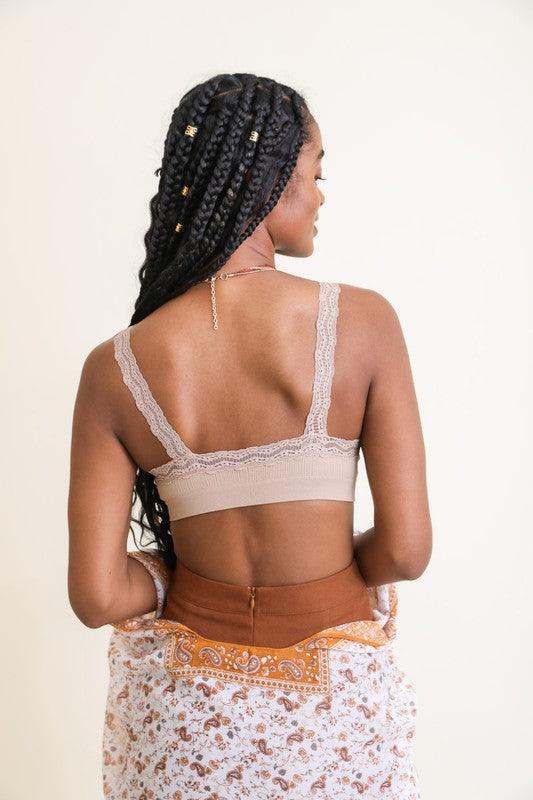 Lace-Trim Padded Bralette - Studio 653