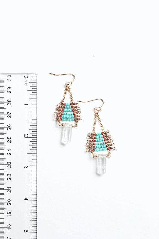 Crystal Seed Bead Crystal Drop Earring - Studio 653