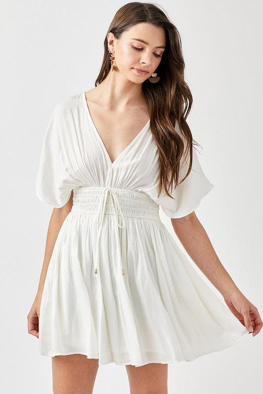 Smocked Waist Tassel Strap Dress - Studio 653