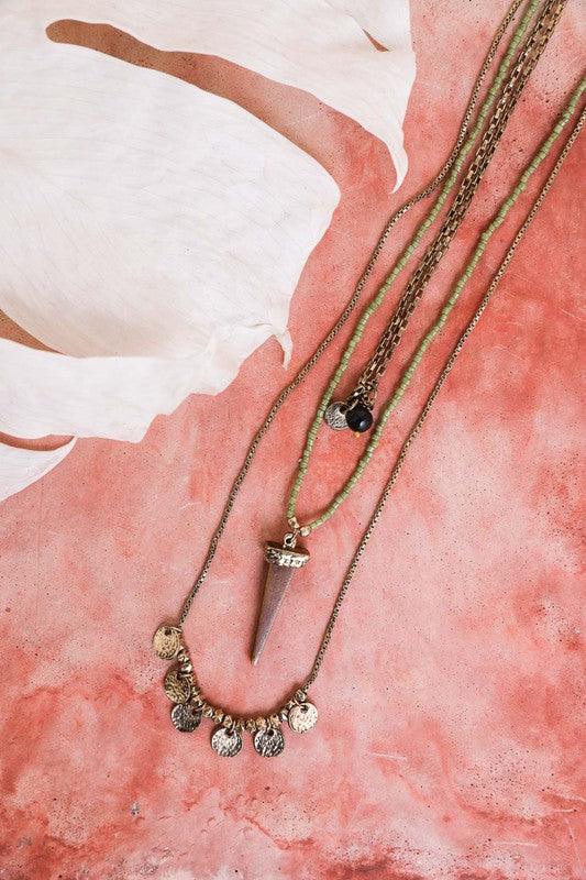 Layered Point Pendant Boho Necklace - Studio 653