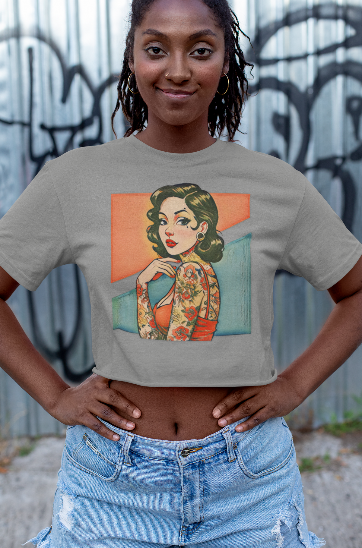 Vintage Pin Up  Retro Crop Top