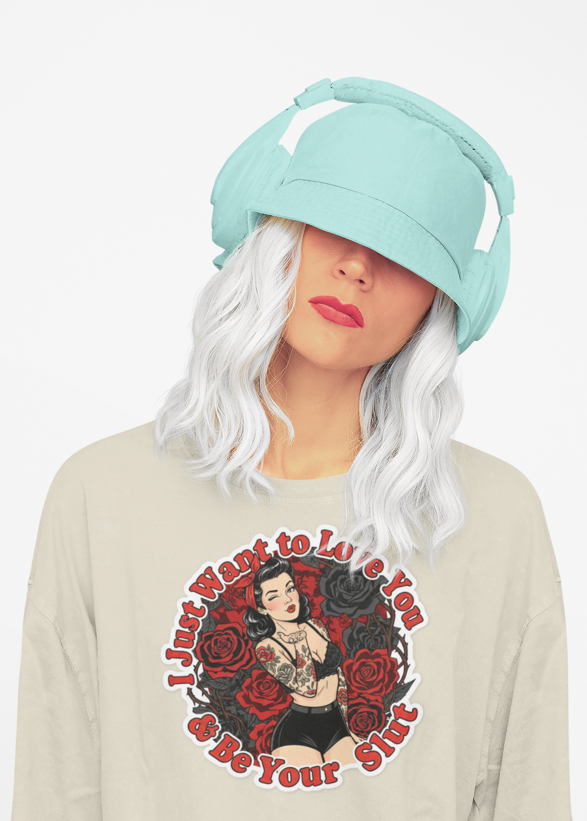 "I Just Want to Love You" Vintage Rose Tattoo Graphic T-Shirt