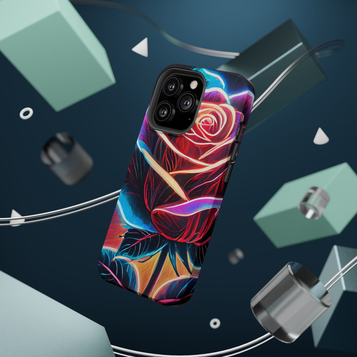 Neon Rose Magnetic Tough Phone Case - Studio 653