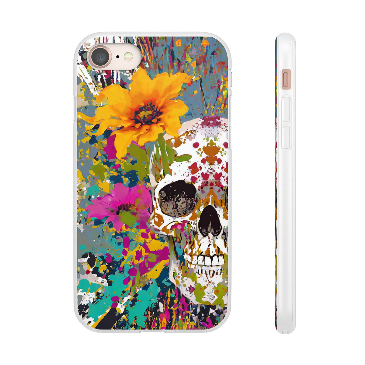 Colorful Boho Skull & Sunflower Flexi Phone Case
