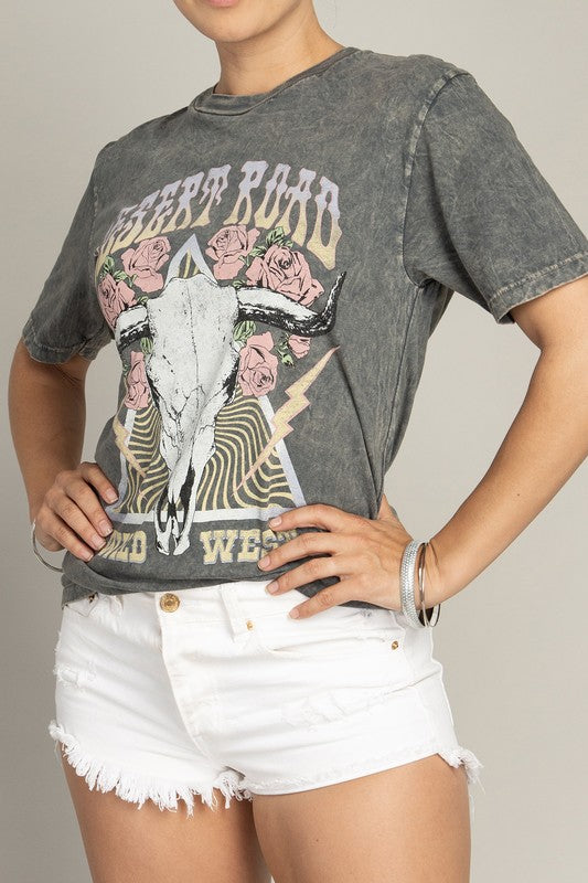 Lotus Fashion Desert Road Wild West Graphic Top