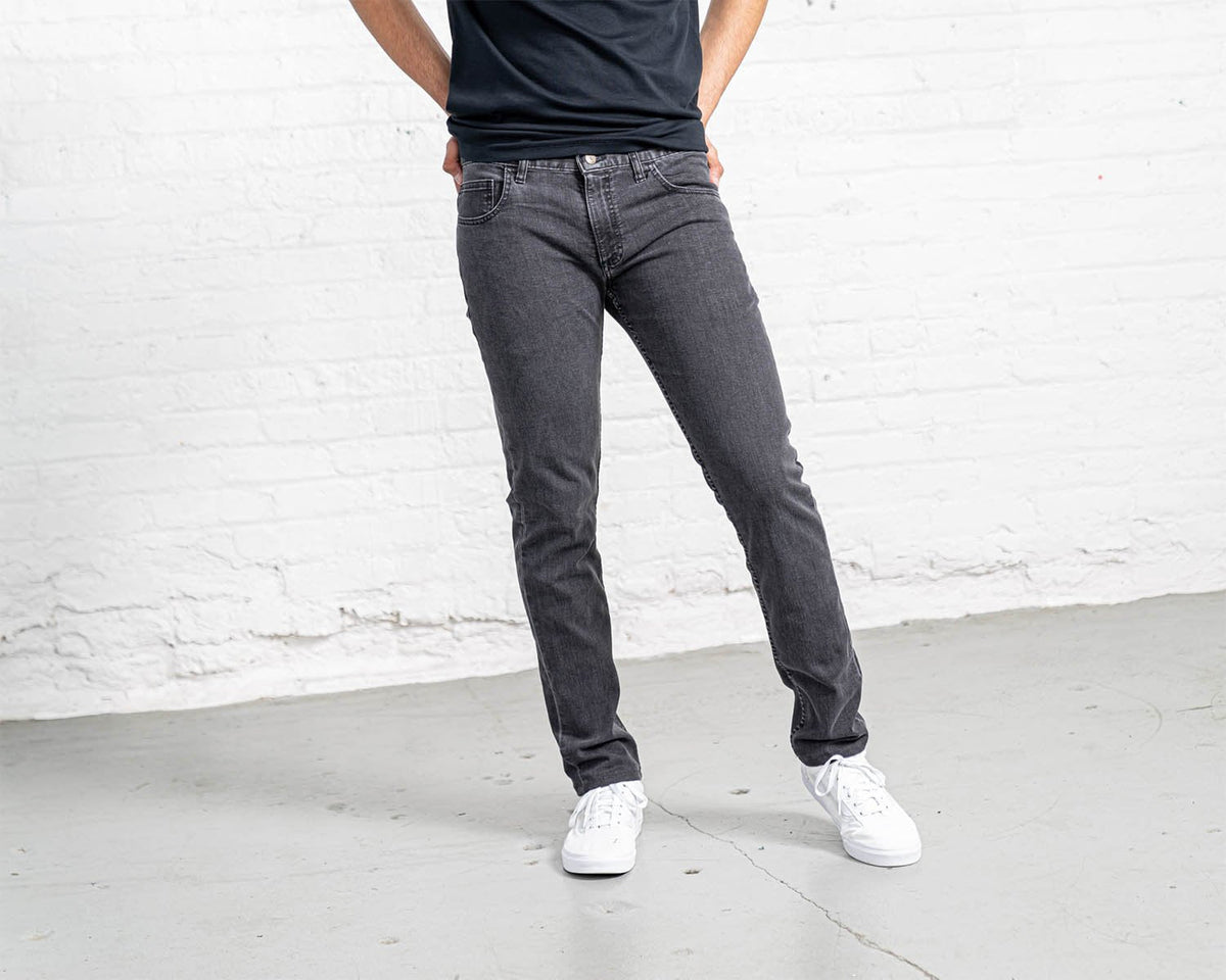 Slim Fit Grey Wash Jeans - Studio 653