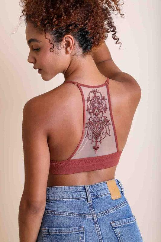 Tattoo Mesh Racerback Bralette - Studio 653