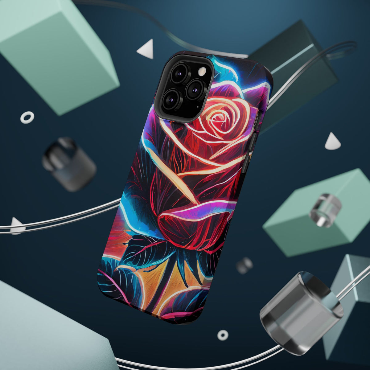 Neon Rose Magnetic Tough Phone Case - Studio 653