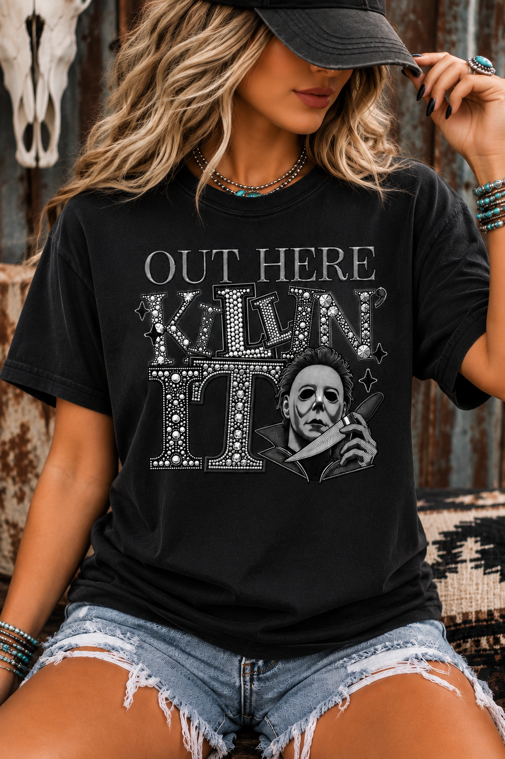 Out Here Killin’ It Halloween Graphic Tee, Long Sleeve Tee, Or Sweatshirt