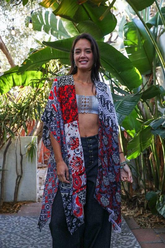 Boho Floral Patchwork Kimono - Studio 653