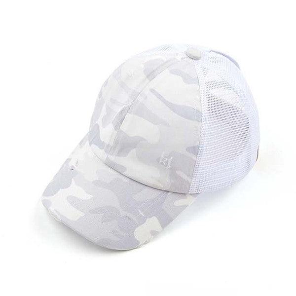 CC Camo Criss-Cross Ponytail Caps - Studio 653