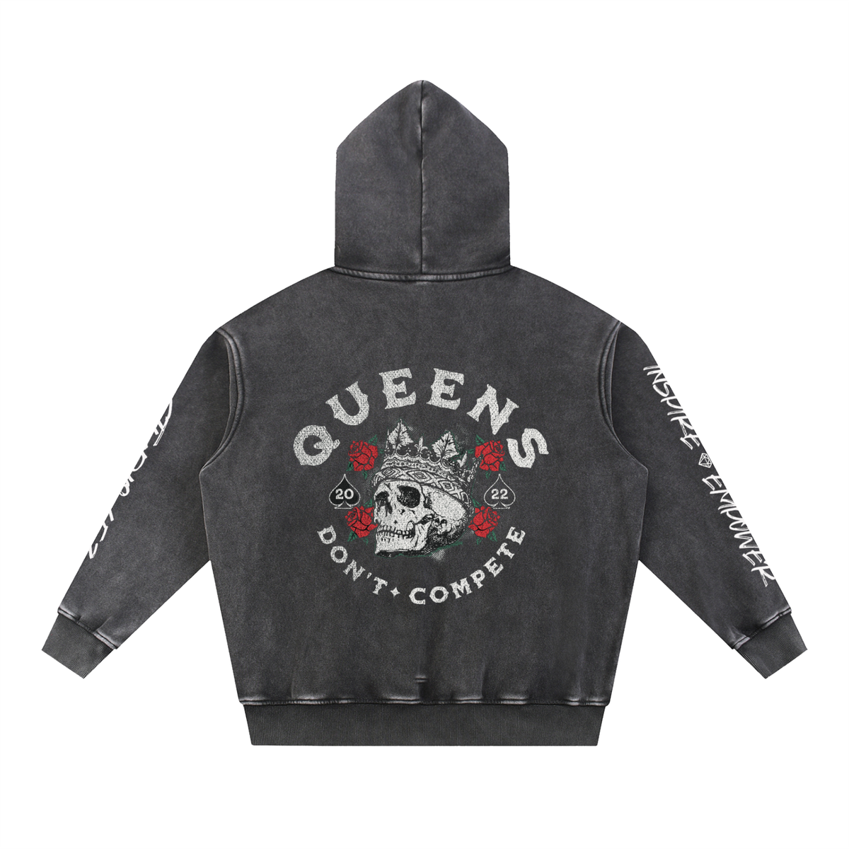 Queen's Don't Compete Snow Wash Fleece Oversize Hoodie