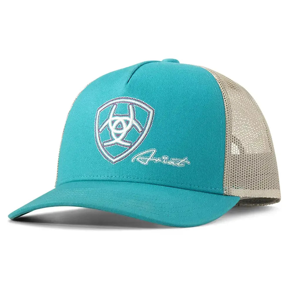 Ariat Shield Signature (Turquoise) - Women's Trucker Cap - Studio 653