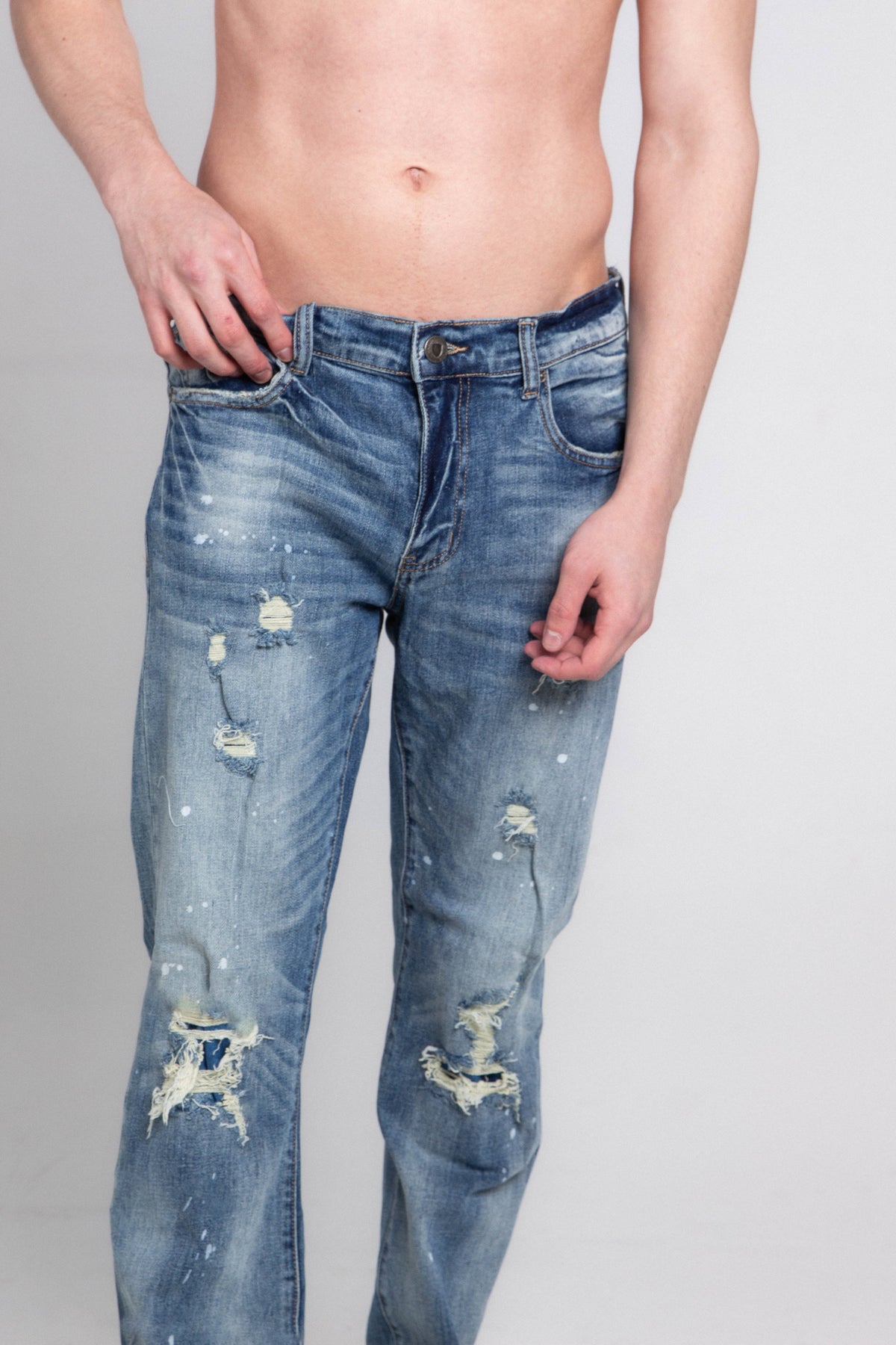 Men's Mid-Rise Distressed Skinny Jean - Studio 653