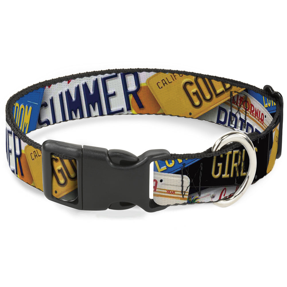 Plastic Clip Collar - Cali License Plates Stacked