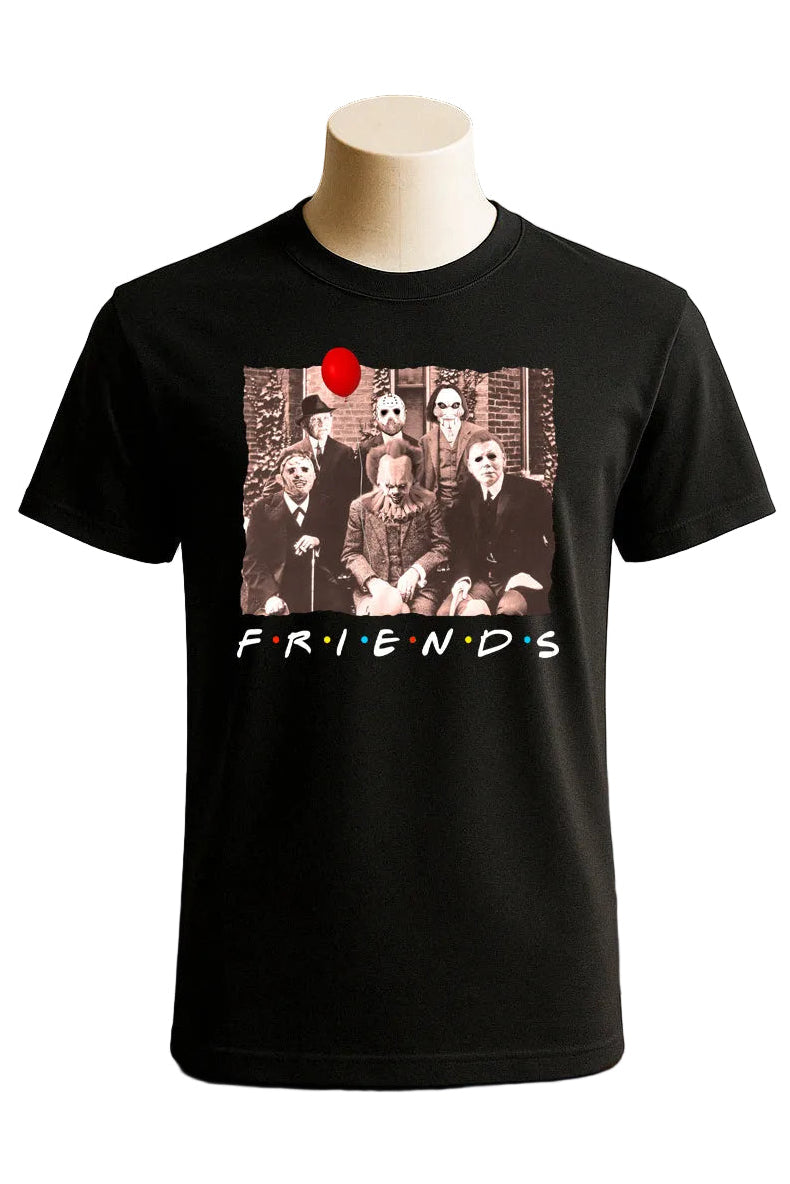 Friends Serial Killers Old Portrait Horror Terror Halloween Graphic Tee Shirt